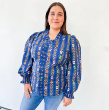 Load image into Gallery viewer, Navy Printed Top