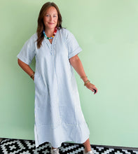 Load image into Gallery viewer, Blue &amp; White Stripe Midi