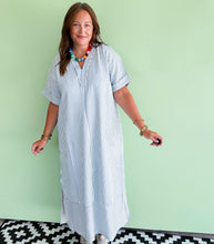 Load image into Gallery viewer, Blue &amp; White Stripe Midi