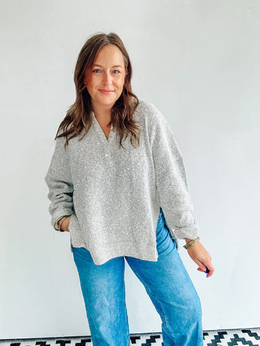 Grey Henley Sweater