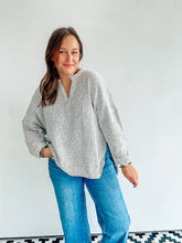 Load image into Gallery viewer, Grey Henley Sweater