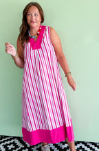 Load image into Gallery viewer, Pink Stripe Midi Dress