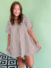 Load image into Gallery viewer, Brown Stripe Dress