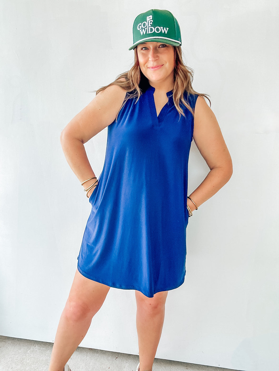 Wrinkle Free Sleeveless Shift Dress