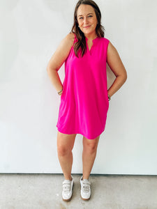 Wrinkle Free Sleeveless Shift Dress