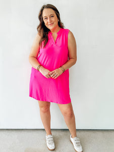 Wrinkle Free Sleeveless Shift Dress