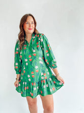 Load image into Gallery viewer, Green Floral Print Dress