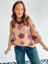 Load image into Gallery viewer, Block Print Mock Neck Sweater