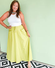 Load image into Gallery viewer, Green Linen Maxi Skirt