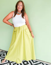 Load image into Gallery viewer, Green Linen Maxi Skirt