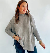 Load image into Gallery viewer, Grey Mock Neck Sweater